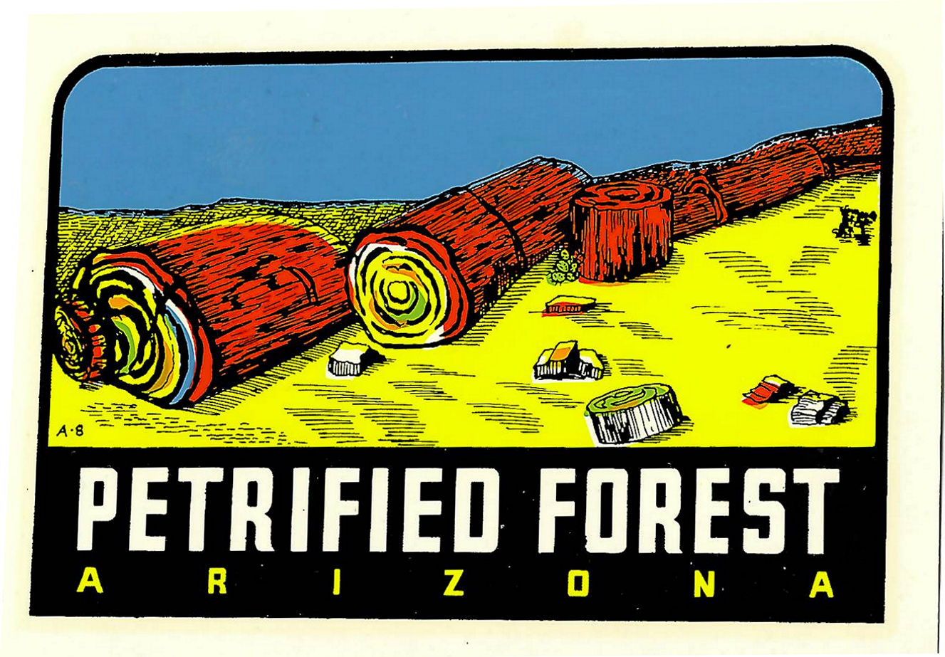 (image for) Arizona Petrified Forest Vintage Vacation Stickers AZ(8)